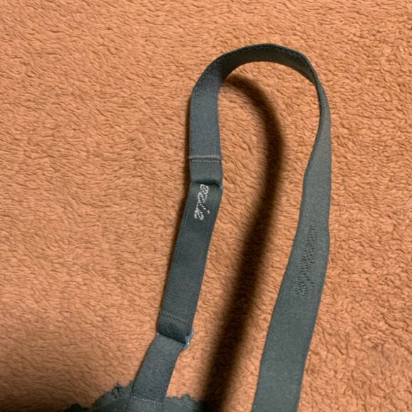 Aerie Sz 38D Olive Green Real Happy Demi Line Front Clasp Lace - Picture 3 of 6